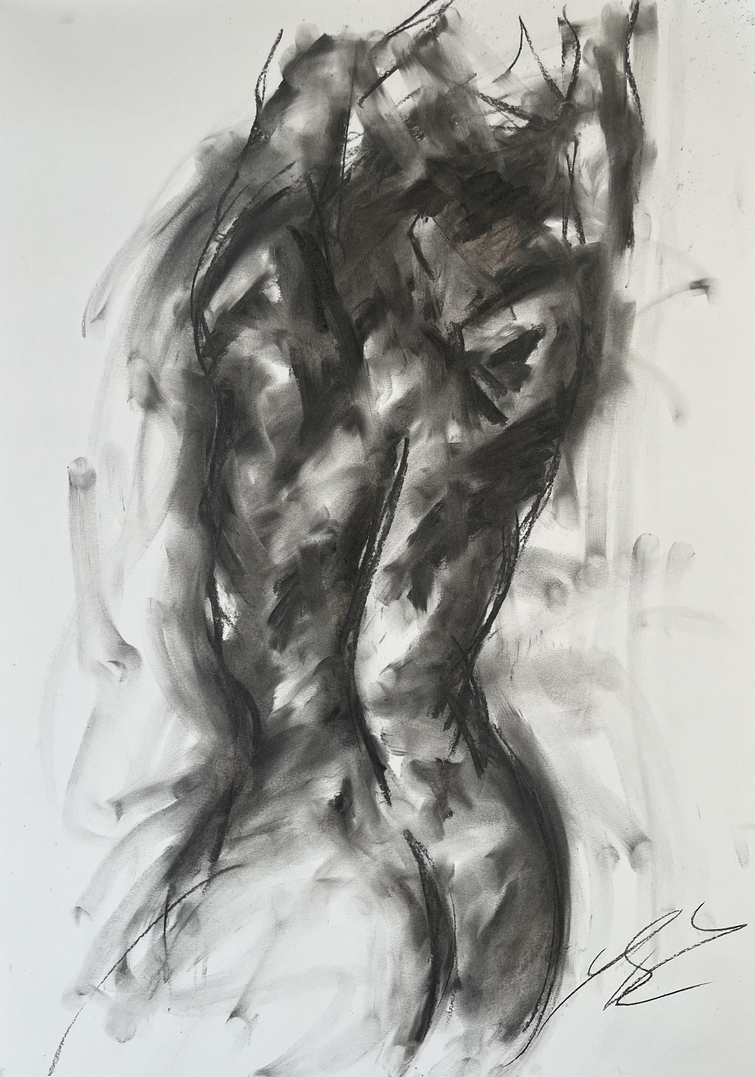 New Heights, Drawing, Charcoal on Paper