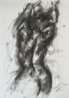 New Heights, Zeichnung, Zeichenkohle auf Papier