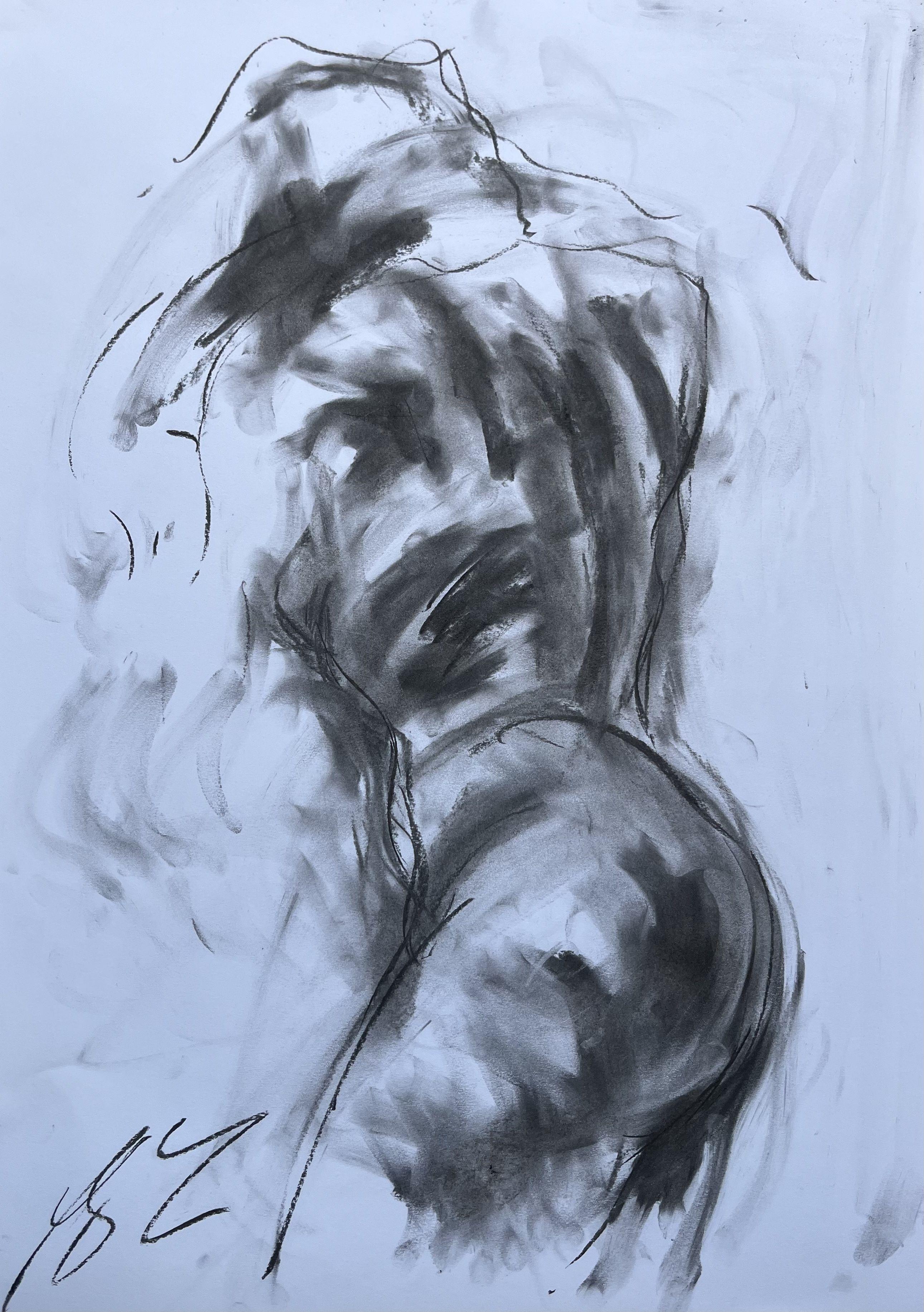 Fate, Drawing, Charcoal on Paper