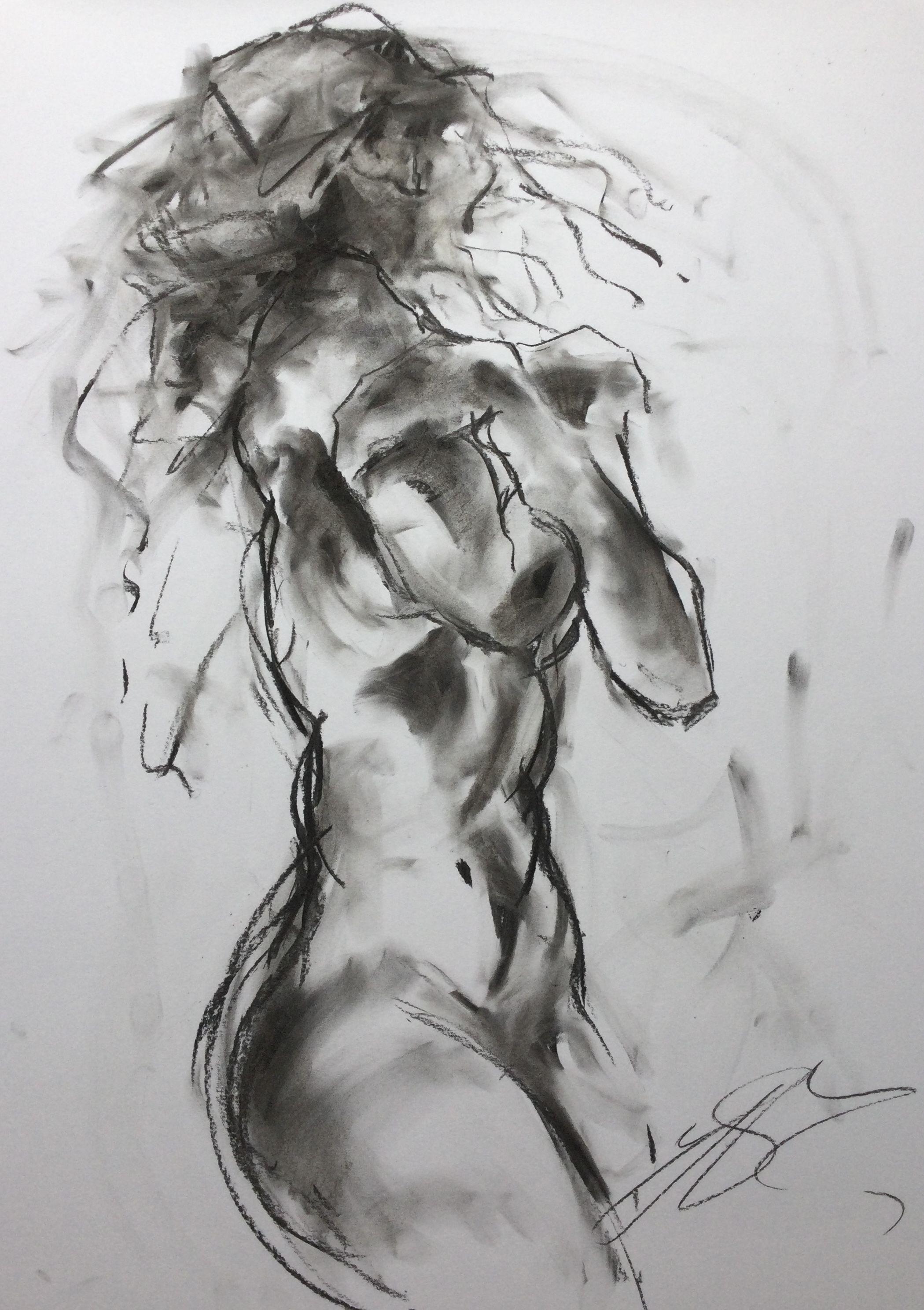 That High, Drawing, Charcoal on Paper
