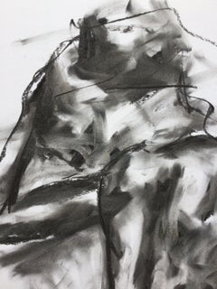 Perdu dans les ténèbres, dessin, fusain sur papier