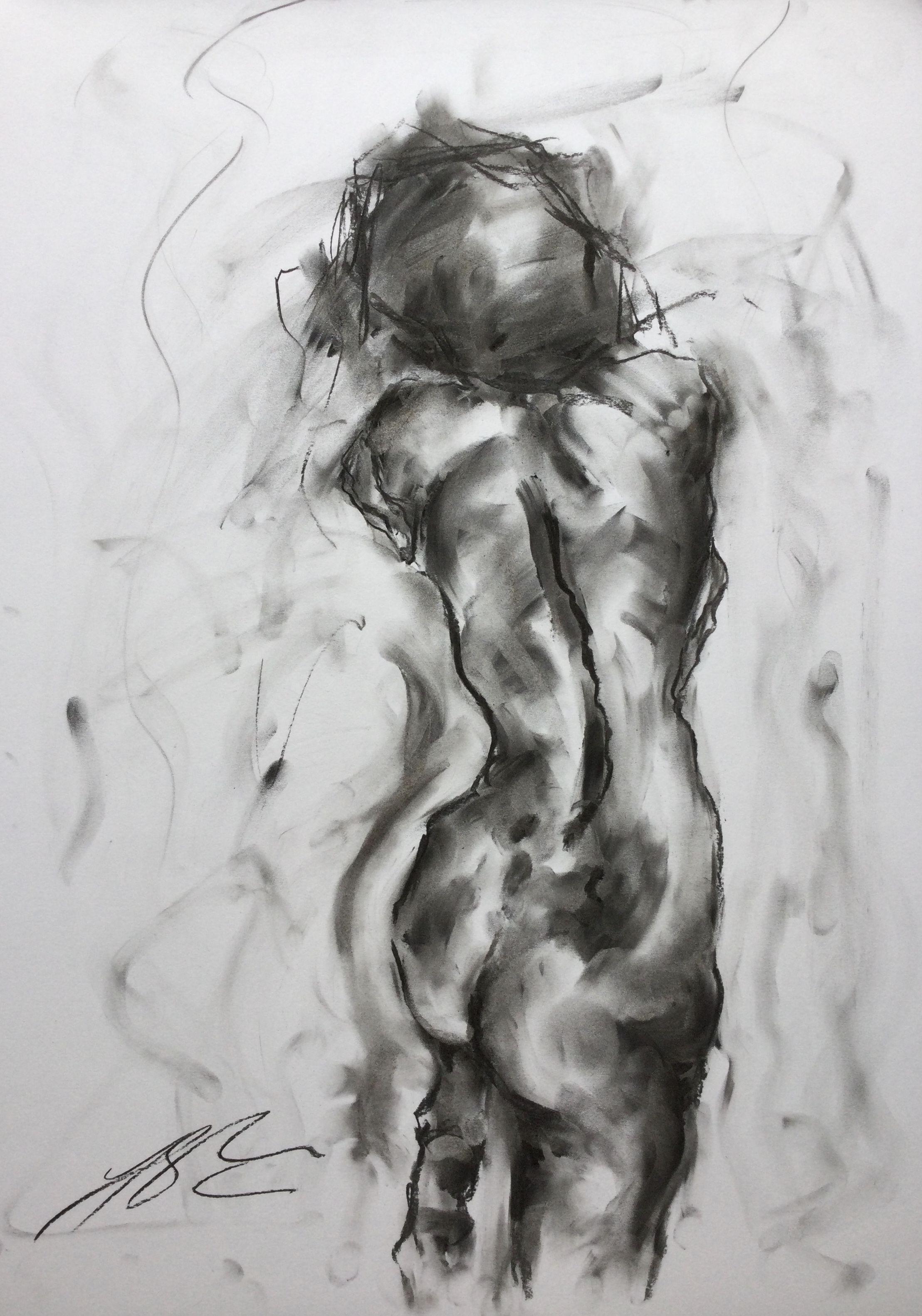 Slow It Down, Drawing, Charcoal on Paper