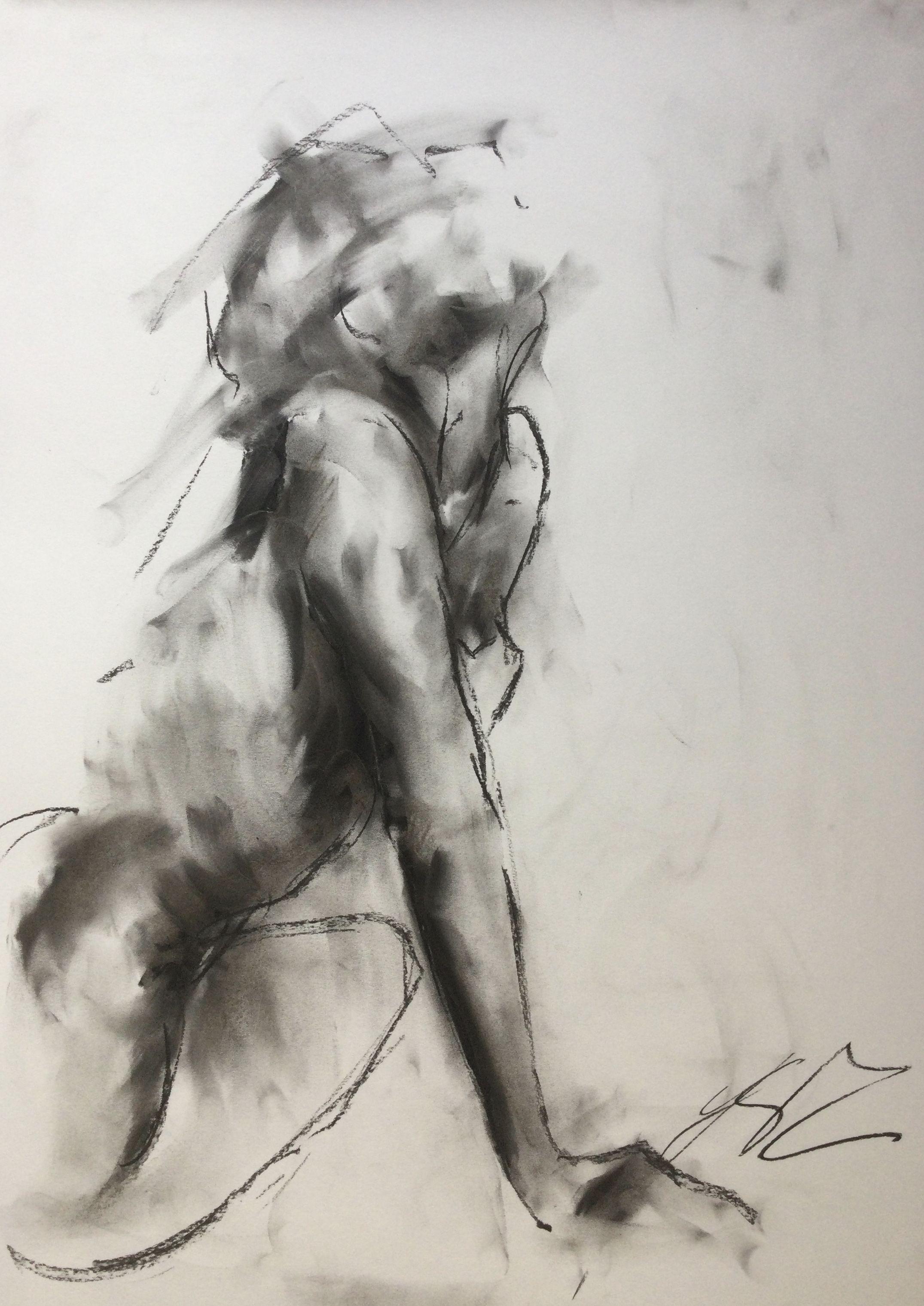 The Unknown, Drawing, Charcoal on Paper