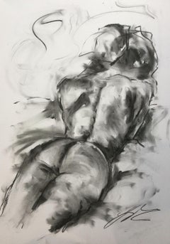 Sentiment d'été, dessin, fusain sur papier
