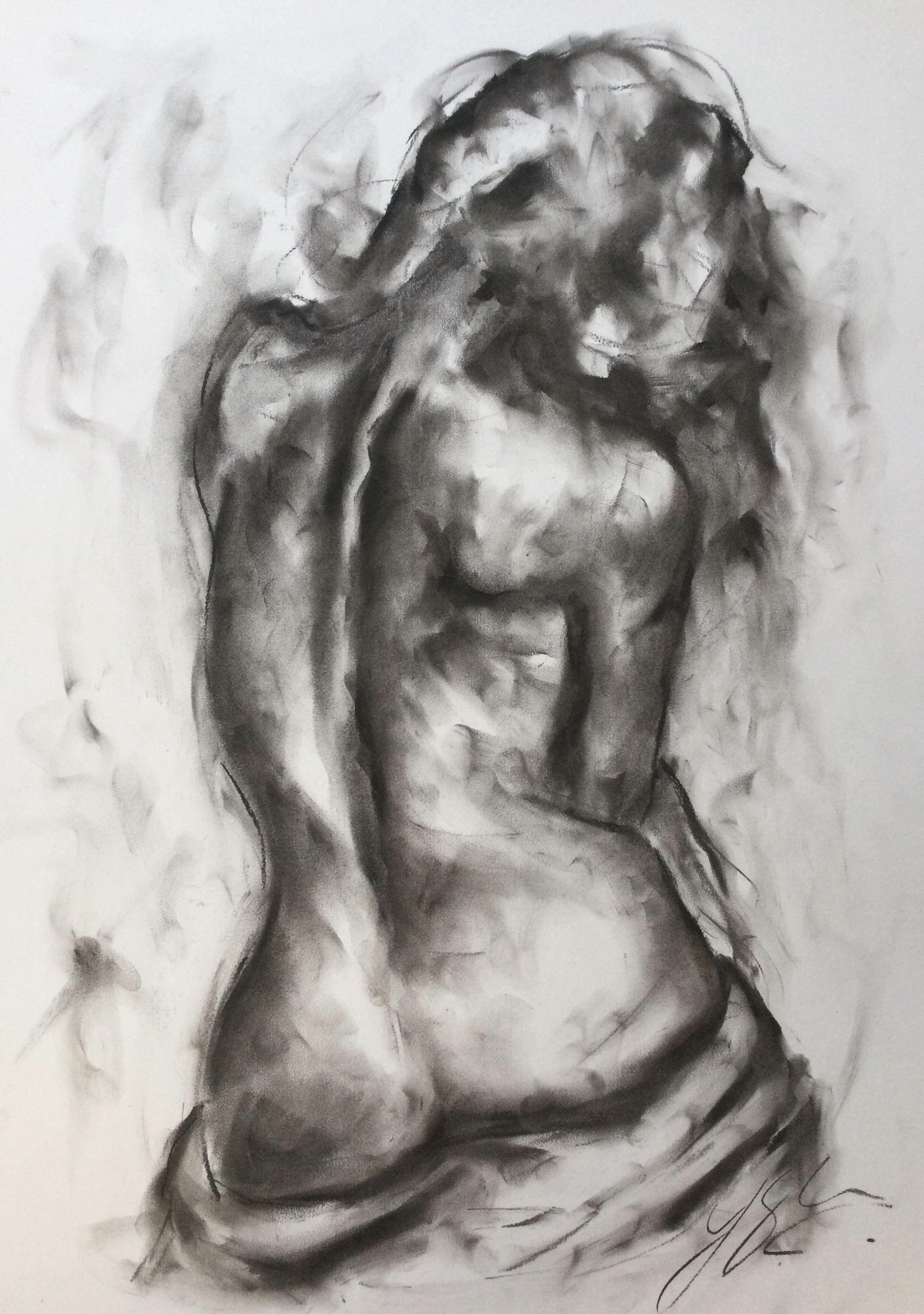 Tension, Drawing, Charcoal on Paper