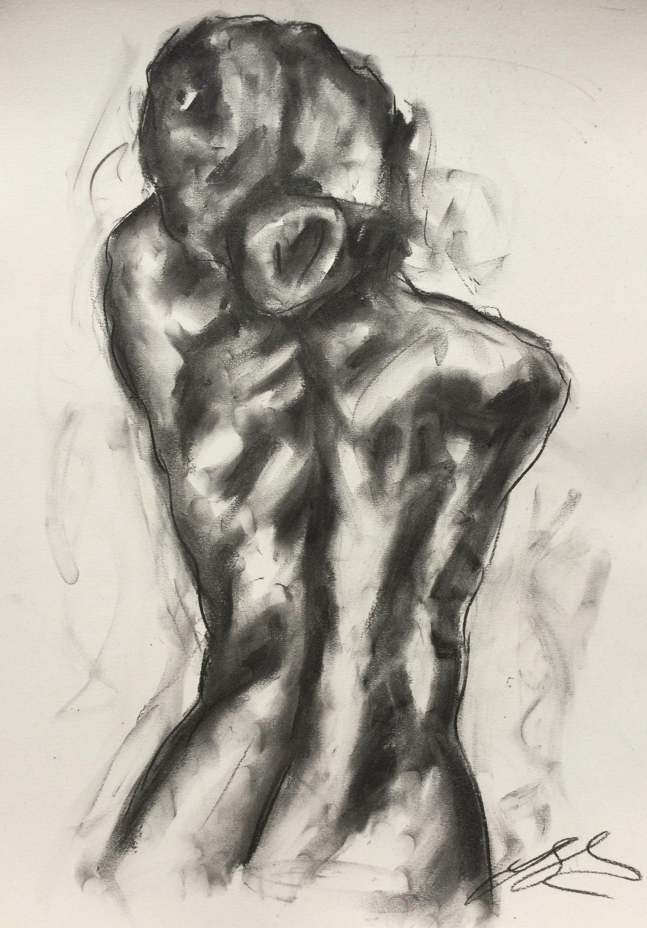 See Me, Drawing, Charcoal on Paper