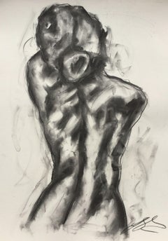 See Me, Zeichnung, Zeichenkohle auf Papier