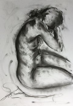 Vulnerability, Zeichnung, Kohle auf Papier