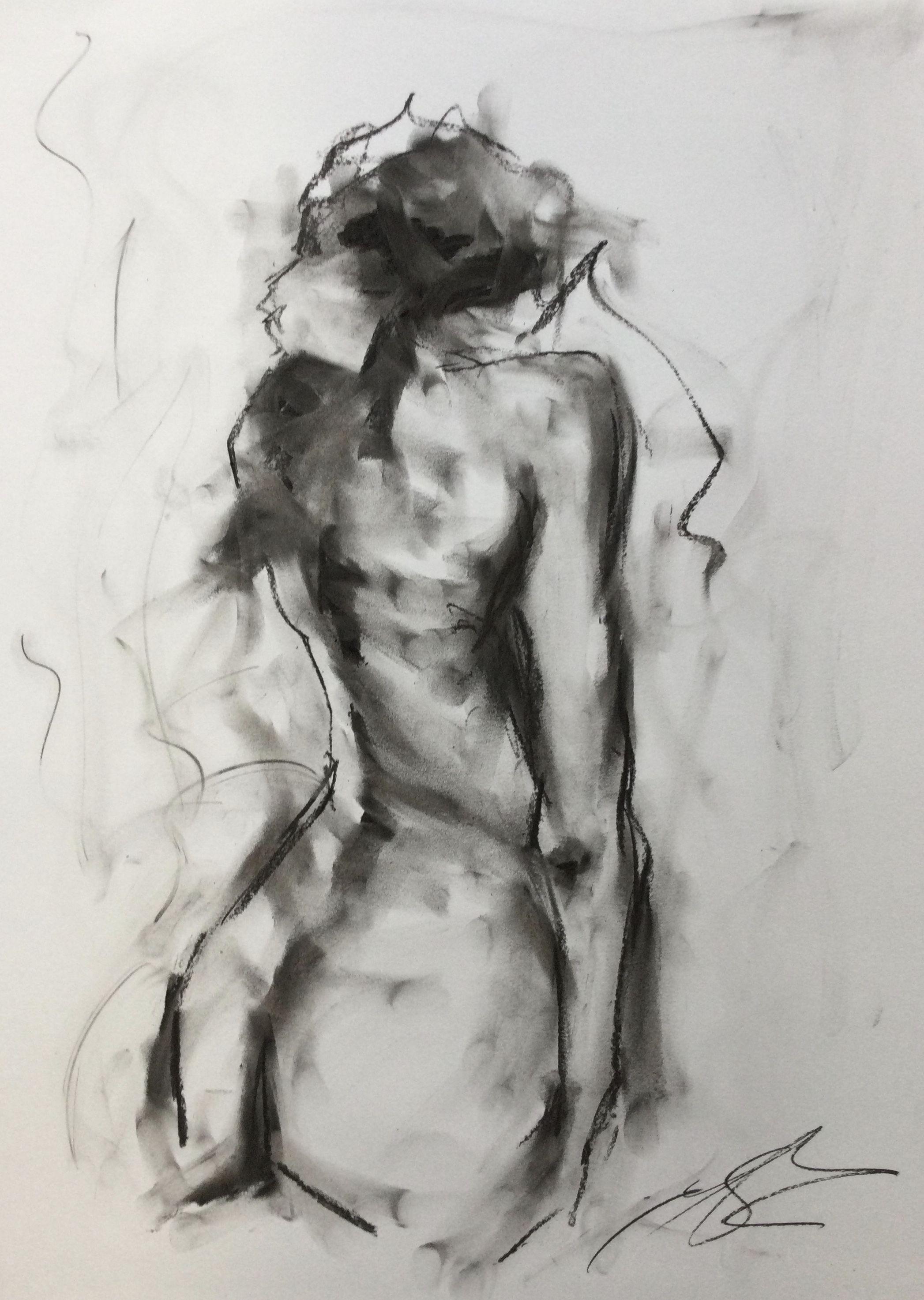 New Dimension, Drawing, Charcoal on Paper