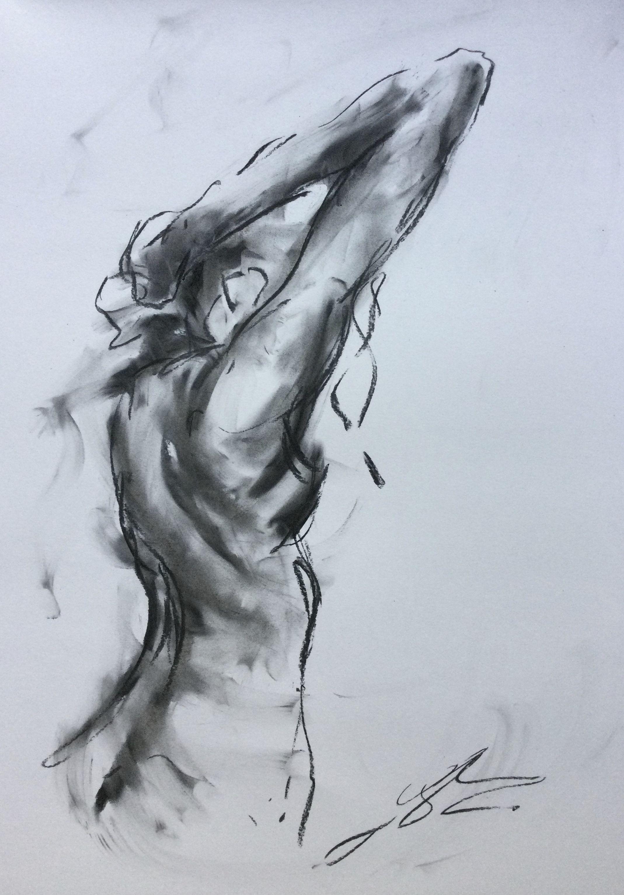 Contradiction, Drawing, Charcoal on Paper