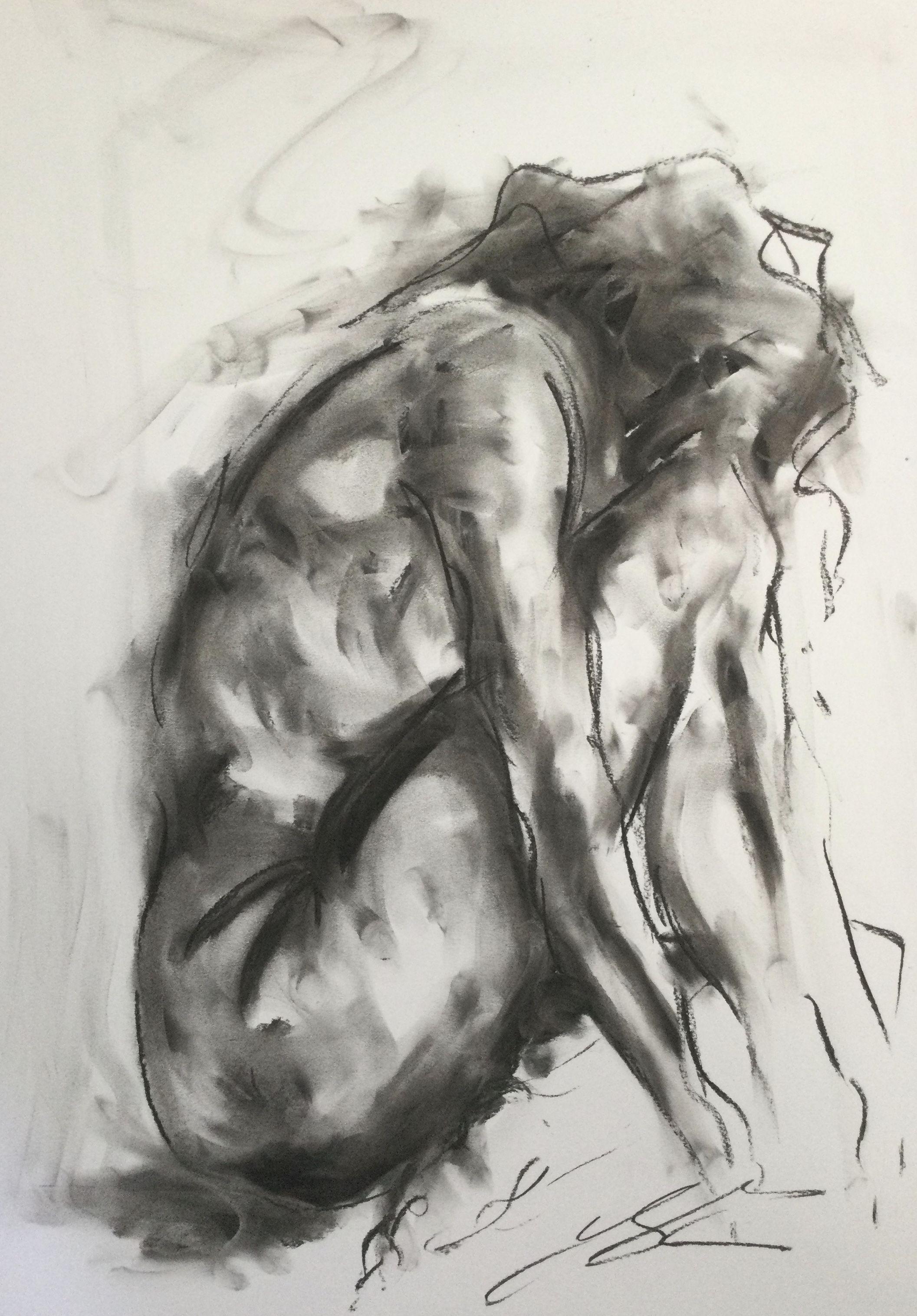 New Focus, Drawing, Charcoal on Paper