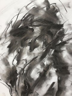Gestrandet, Zeichnung, Zeichenkohle auf Papier