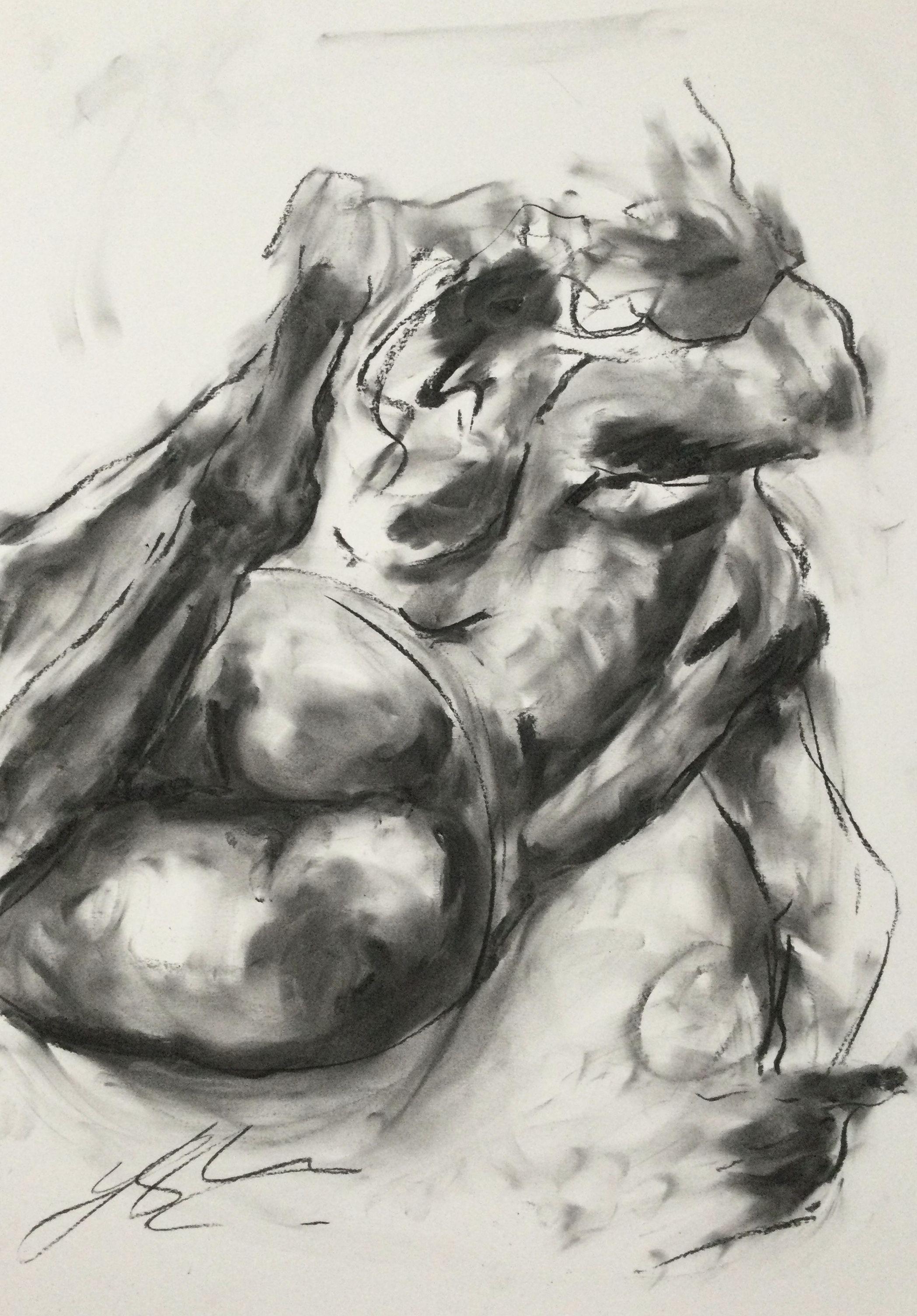 Mood, Drawing, Charcoal on Paper