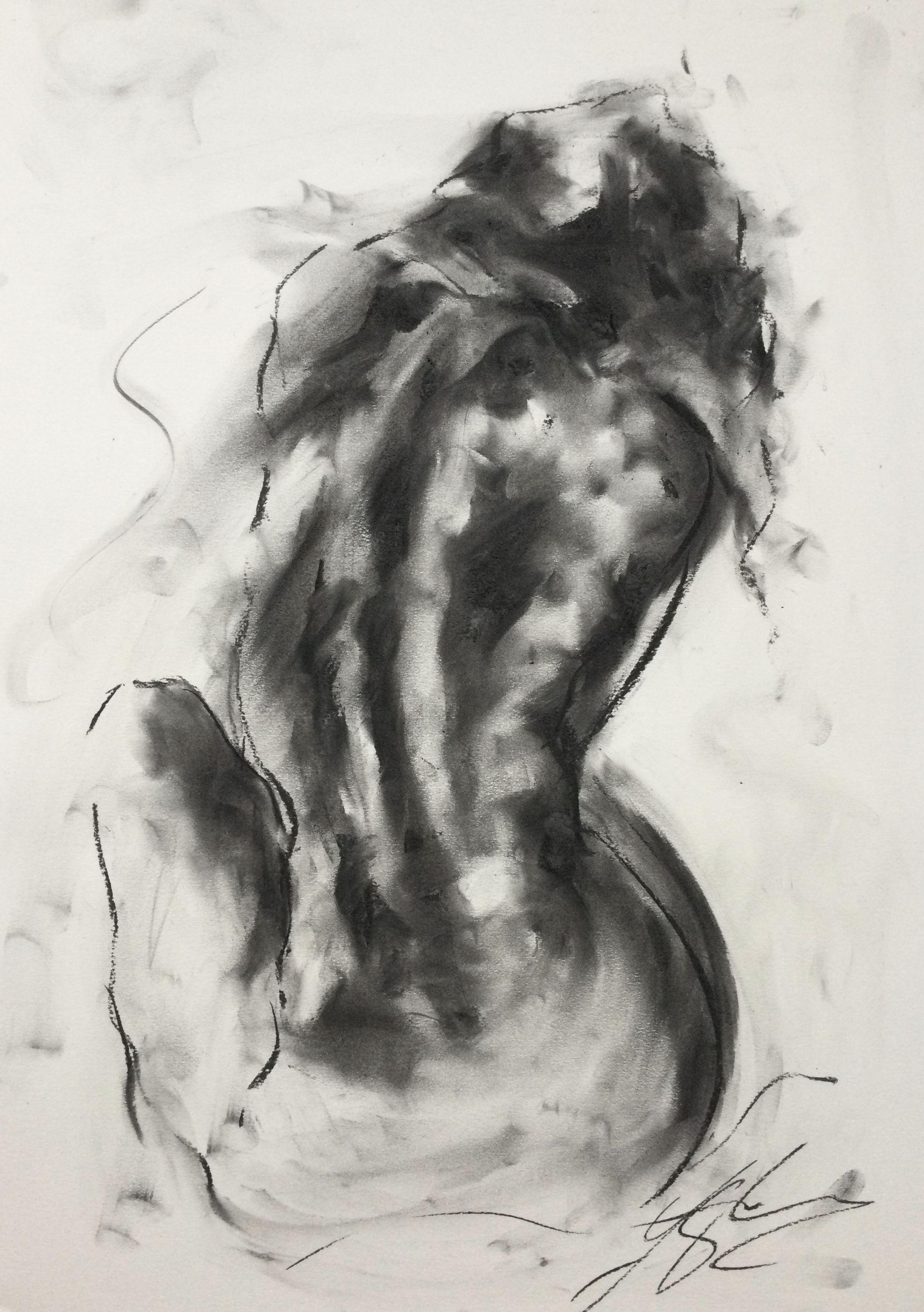 Sanctuary, Drawing, Charcoal on Paper - Art by James Shipton