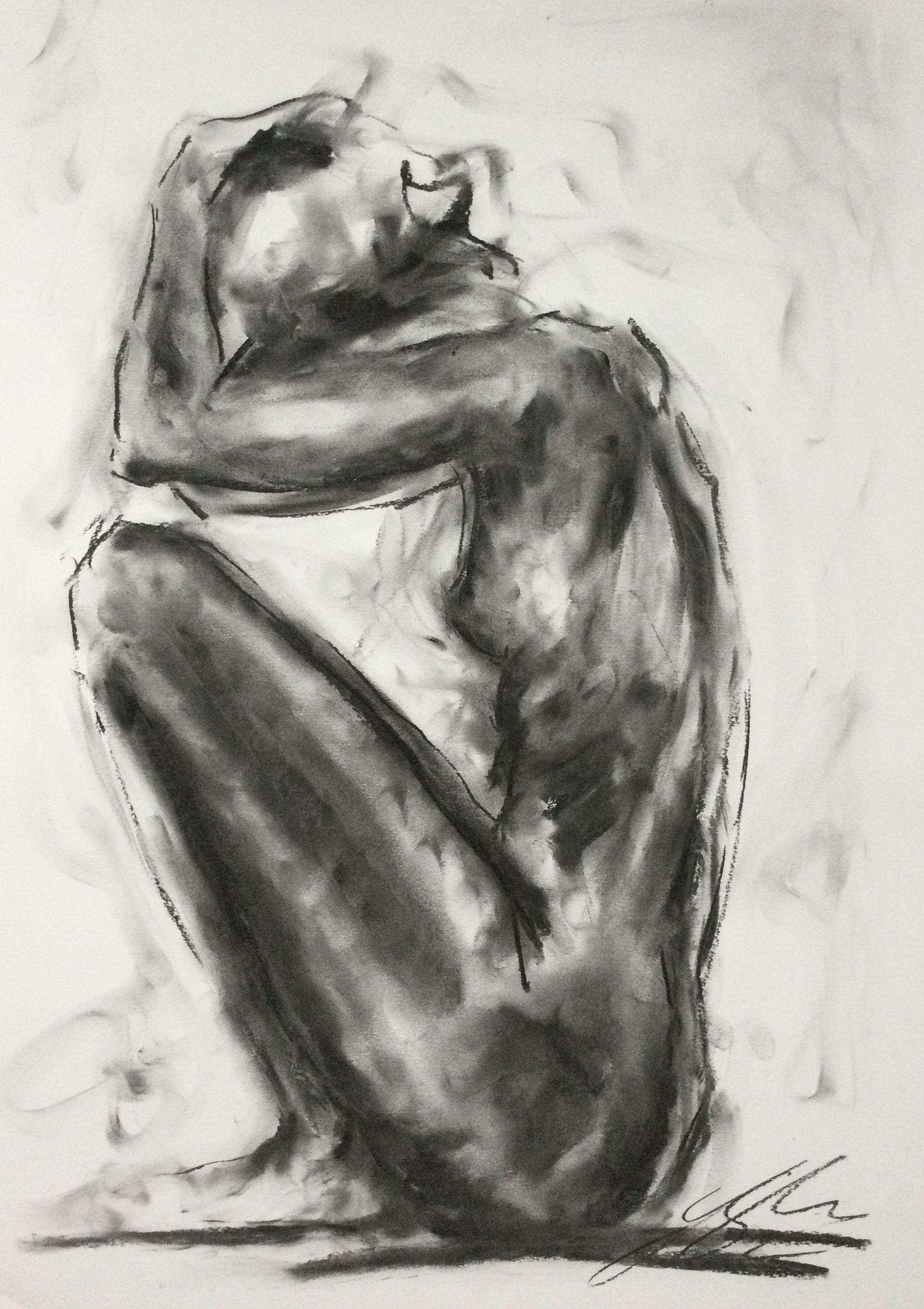 Without Words, Drawing, Charcoal on Paper