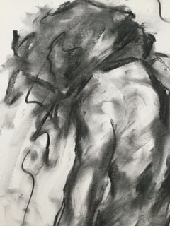 Modesty, Zeichnung, Zeichenkohle auf Papier