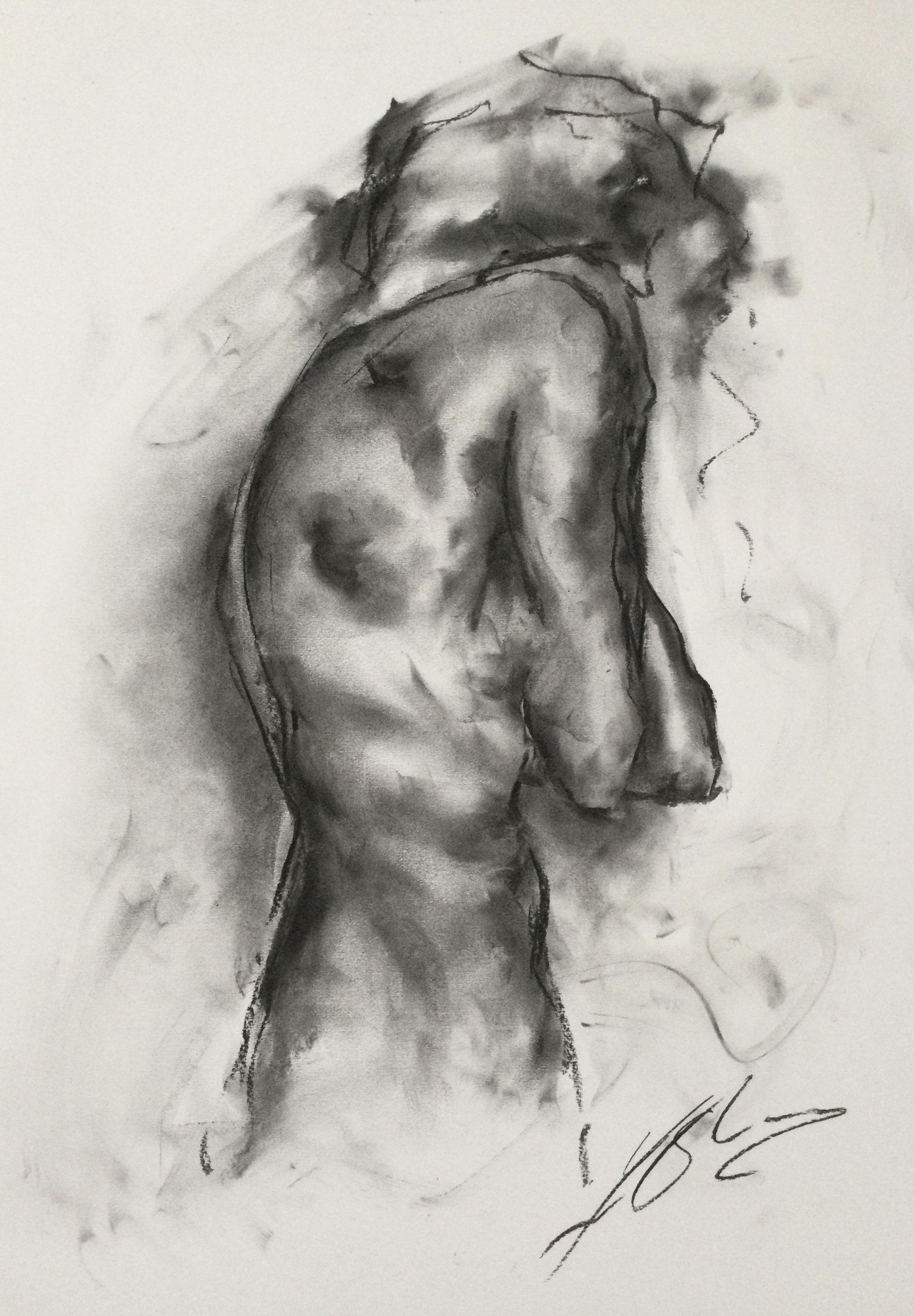Dilemma, Drawing, Charcoal on Paper