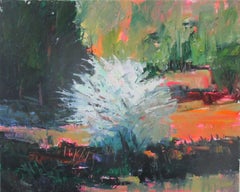 White Tree in Sunlight, Painting, Acrylic on Canvas