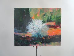 White Tree in Sunlight, Painting, Acrylic on Canvas
