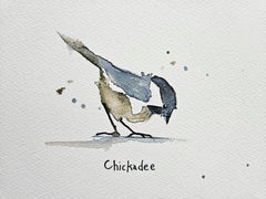 5" x 7" Original watercolor painting, Chickadee, Painting, Watercolor on Paper