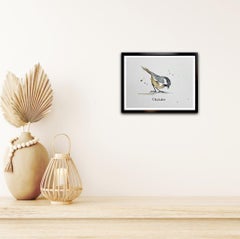 5" x 7" Original watercolor painting, Chickadee, Painting, Watercolor on Paper