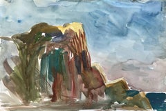 Point Dume, Malibu, Painting, Watercolor on Paper