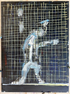 Silver en pantalla, Pintura, Acrílico sobre lienzo