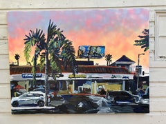 Nuit d'été sur le boulevard Ventura, peinture, acrylique sur toile