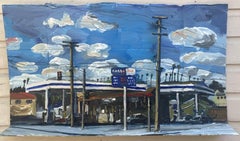 Arco Tankstelle, Gemälde, Acryl auf Sonstiges