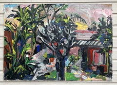 Backyard Sunset, Painting, Acrylic on Other