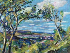 Blick über das Tal, Gemälde, Acryl auf Leinwand