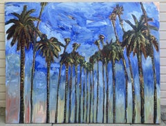 Street palms, Painting, Oil on Canvas