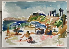 Schmetterlingsstrand, Gemälde, Aquarell auf Papier