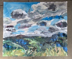 Mulholland-Wolken, Malerei, Acryl auf Papier