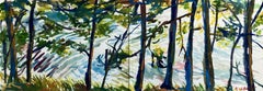 Oxbow Lagoon Diptychon, Gemälde, Aquarell auf Aquarellpapier