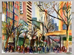 Collins Street View, Gemälde, Aquarell auf Aquarellpapier