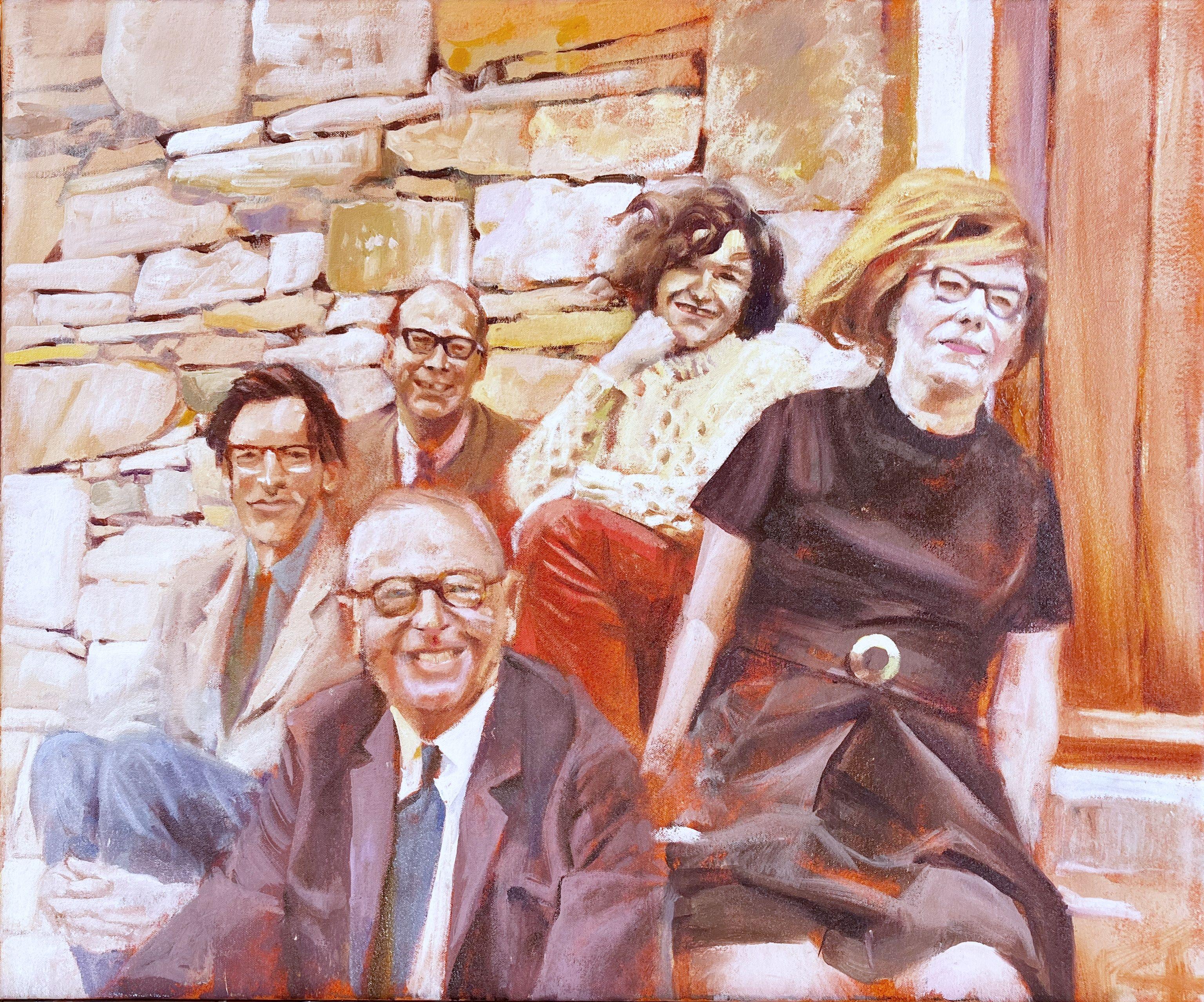 Philip und Monica 2, Gemälde, Öl auf Leinwand – Art von John Welsh