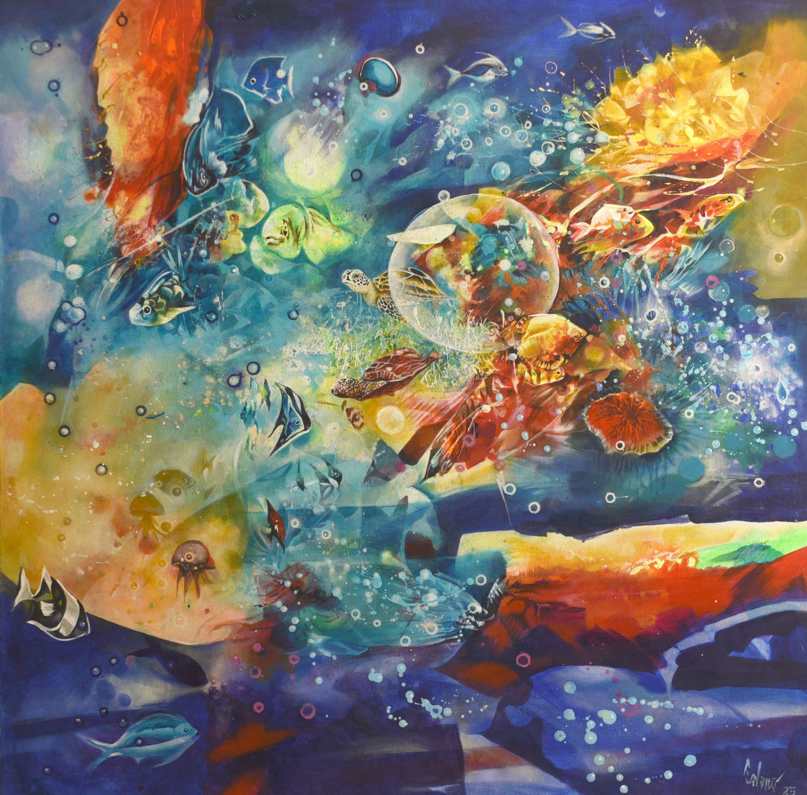 Utopia, Painting, Acrylic on Canvas - Art by Jorge Calero