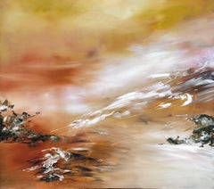 Apricot Sundown, Painting, Oil on Canvas