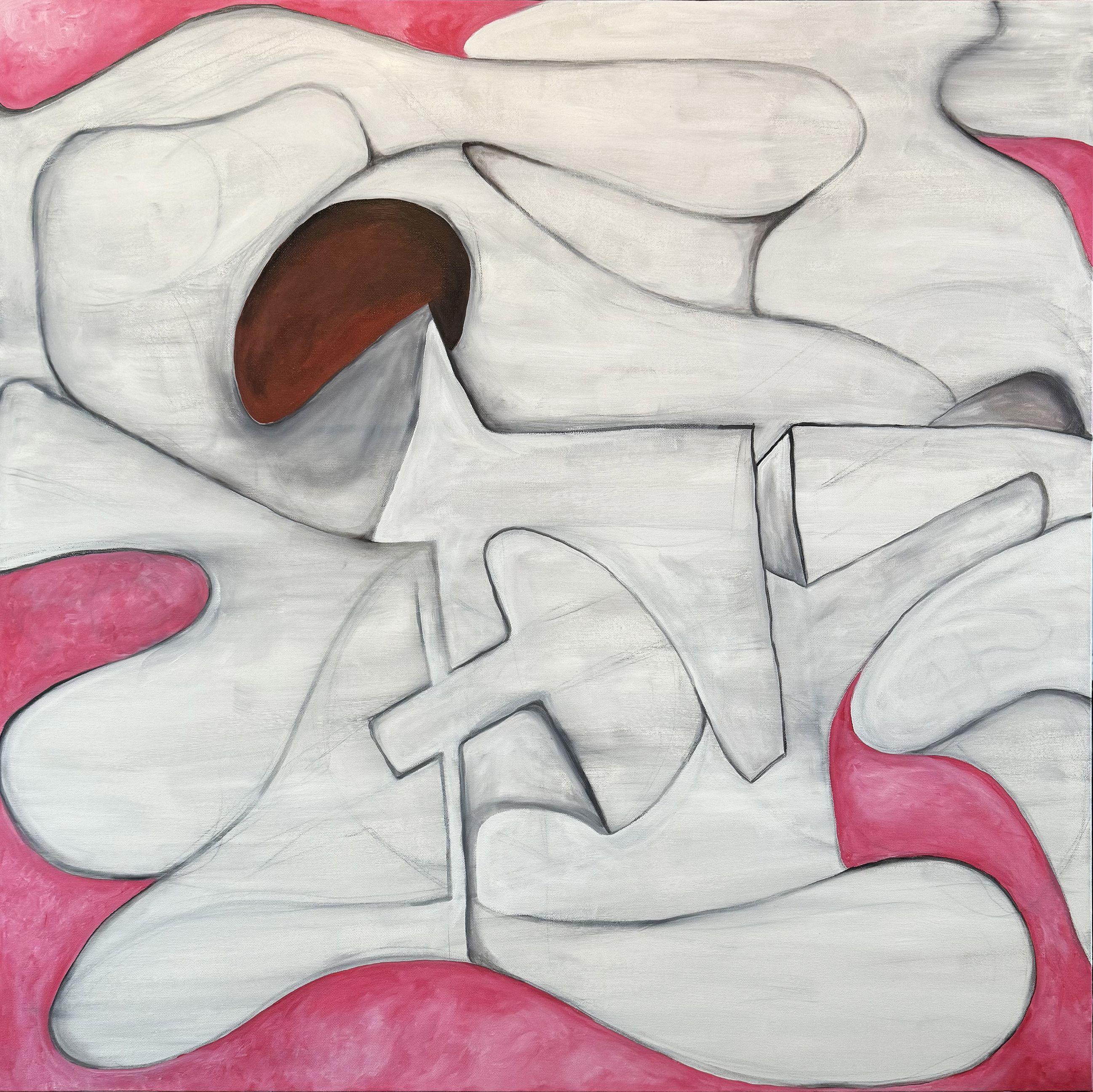 caramelle rosa, Pittura, Olio su tela - Art di Julius Babilonia