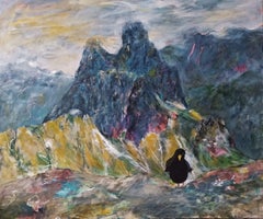 Kraehe - Krähe, Gemälde, Acryl auf Leinwand
