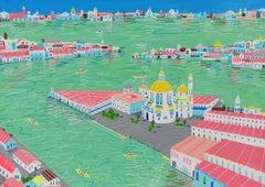 Eingang zum Canal Grande, Gemälde, Acryl auf Leinwand