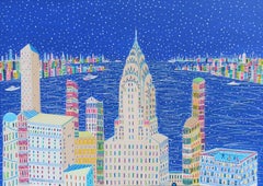 Midnight Over Manhattan, Painting, Acrylic on Canvas