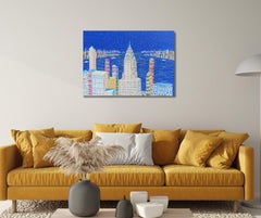 Midnight Over Manhattan, Painting, Acrylic on Canvas