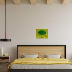 Die schicke Maus & die Gartenbande, Gemälde, Acryl auf Leinwand