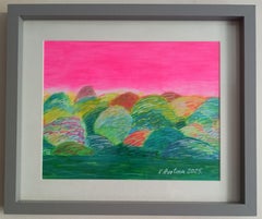 When The Sky Turned Raspberry, Painting, Acrylic on Paper