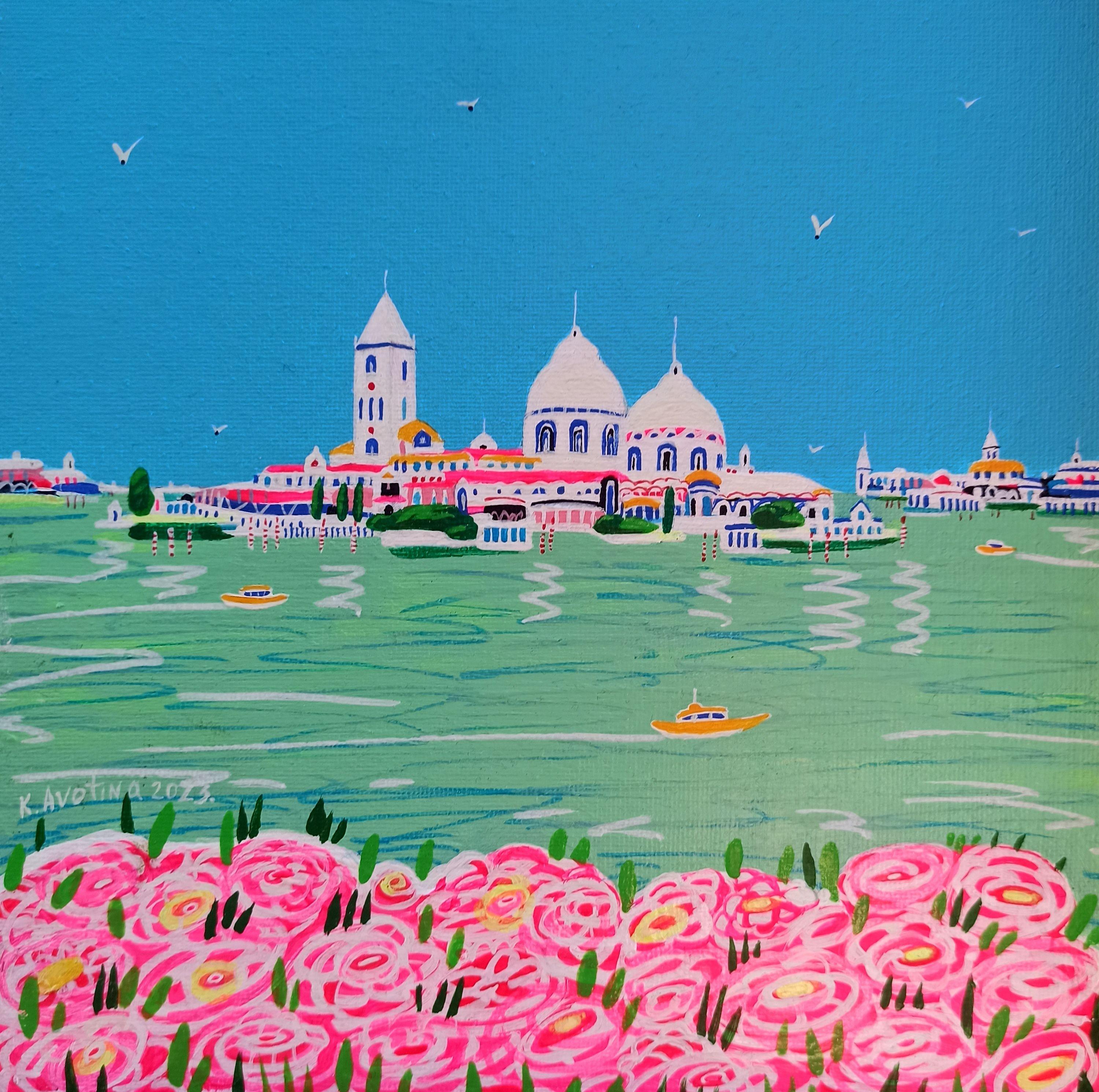 Blooming In Venice, Painting, Acrylic on Canvas - Art by Katrina Avotina