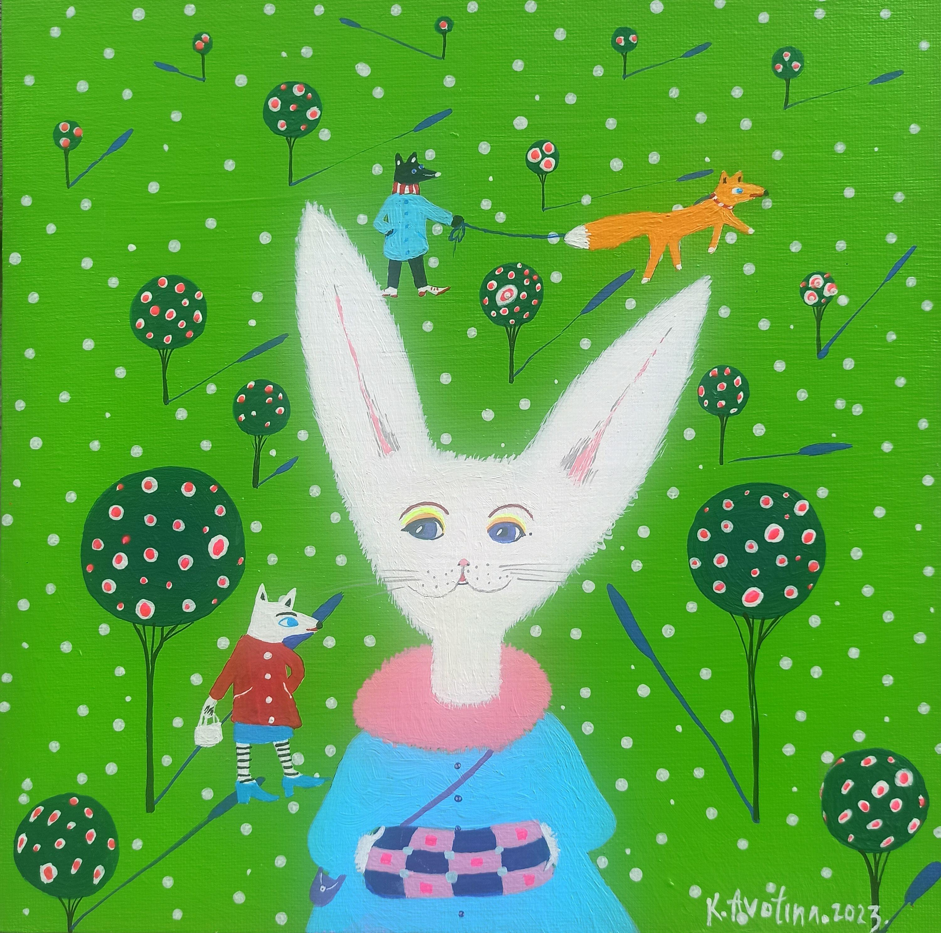 « Le plan du pique-nique », peinture, acrylique sur toile