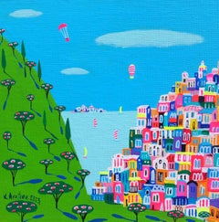 „Hillside Harmony“, Gemälde, Acryl auf Leinwand