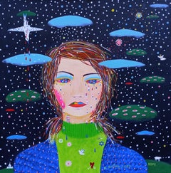 Echoes Of The Cosmic Soul, Painting, Acrylic on Canvas